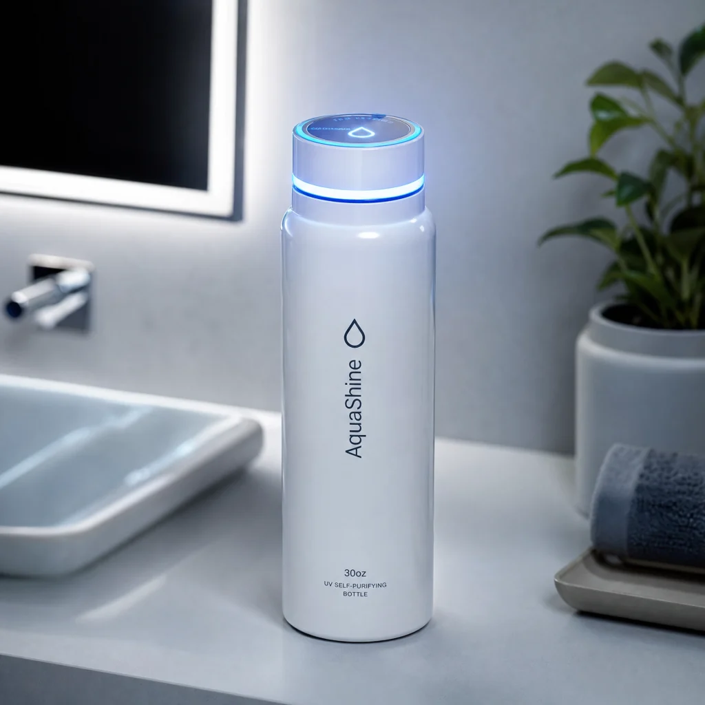 AquaShine 30oz UV Self-Purifying Bottle