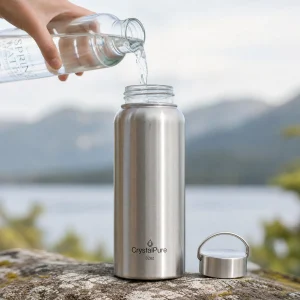 CrystalPure 32oz Glass-Inner Stainless Bottle